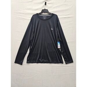 Speedo Mens Long Sleeve Swim Tee Black Rash Guard Shirt 2XL 87748511001 NEW